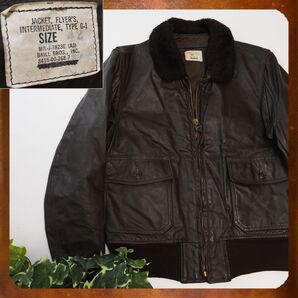 80s BRILL BROS G-1フライトジャケット 米軍実物 大きいサイズ42 VINTAGE トップガン TOP GUN