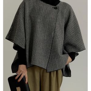 ★ Re:EDIT / リエディ ★ ダブルフェイスチェックポンチョコート ★ ポンチョ ★ 春&秋に ★