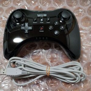 WiiU PROコントローラー プロコン 黒 純正ケーブル付き