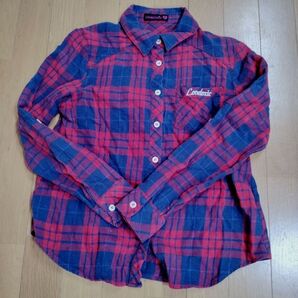 Lovetoxic 子供向け ラブトキシック チェックシャツ レッド ブルー