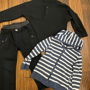 中古 長ズボン 長袖Tシャツ 薄手アウター サイズ100 3枚セット