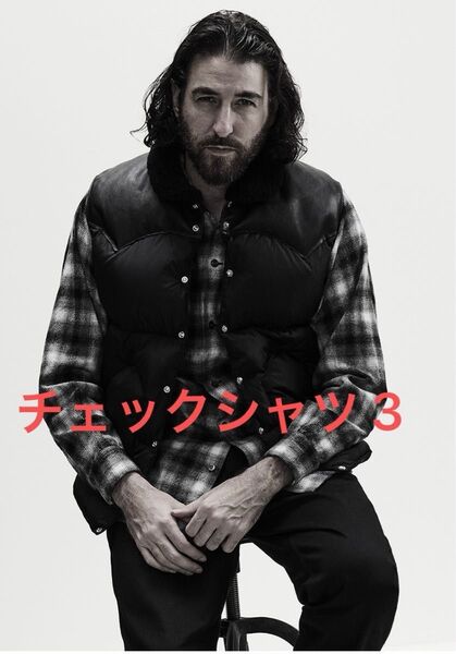 WOOL CHECK SHIRT / BLACK×GRAY 3 SC subculture