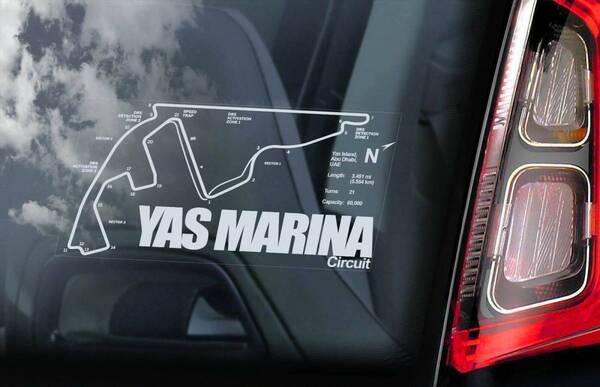 ◆期間限定値下げ【ヤス・マリーナ・サーキット Yas Marina】外張り@カーステッカー@20 x 10cm@外貼り@カー ステッカー シール F1@B 3121