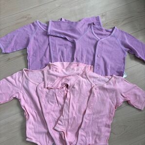ベビー肌着 長袖ロンパース 4枚セット まとめ売り 女の子サイズ70cm