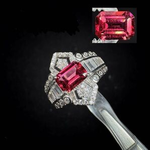 薔薇色パイロープガーネットルース 1.329ct S925 18KGPリング リング 宝石