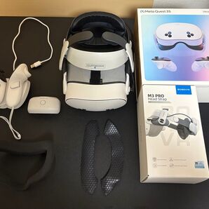 【美品】メタクエスト3S 256GB本体+バッテリーパックストラップ+通気性接顔部 セット(購入1年未満)コントローラー充電タイプ