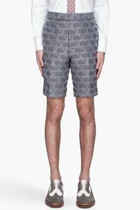 2013SS THOM BROWNE whale pattern shorts Tom Brown gray whale fish Jaguar do shorts short bread Grey Whale Pattern Jacquard