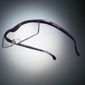 価格相談可!ハズキルーペコンパクトクリアレンズ倍率1.32倍パープル紫新品未使用ブラック拡大鏡老眼鏡サンプルブルーライト対応