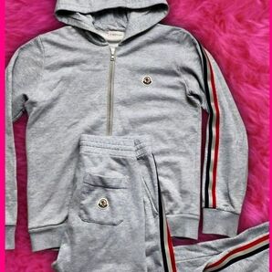 2021MONCLERスウェット パンツ トラックジャケット セットアップ 上下 身幅44ウエスト66トリコロール モンクレール