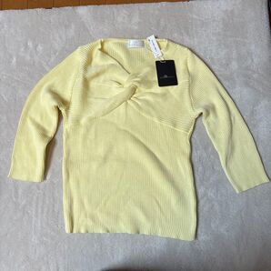 カールパークレーン トップス ニット カットソー イエロー Vネック