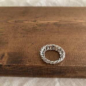 19号 6.2mm幅 ステンレスチェーンリング ダブル喜平6面カットチェーン