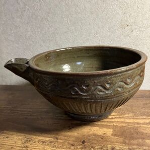 【昭和レトロ/当時物/骨董/アンティーク】年代不明 焼元不明 陶器 片口鉢 煮物鉢/麺鉢 注器 食器 花器 小物入れ