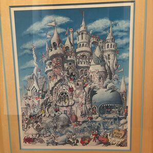 マッド・アマノ 不思議の国のアリス風 額装イラスト