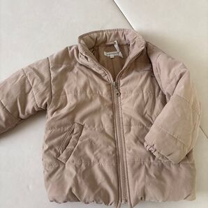 3can4on ベージュ ダウンコート ジッパー付き 100cm キッズ アウター
