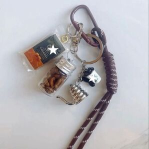 じゃらじゃらキーホルダー バッグチャーム キーホルダー キーチャーム チャーム コーヒー豆