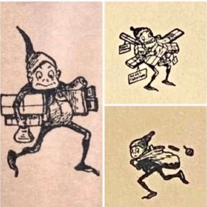 ラバースタンプ ミニスタンプ 3種 ブラウニー ドイツ はんこ スタンプセット 消しゴムハンコ