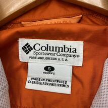 ■コロンビア COLUMBIA 薄手 ナイロンジャケット チタニウム レディース Sサイズ 細身 【元気なオレンジ系♪】【山登り アウトドア】■BF63_画像5
