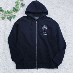 HYDROGEN ハイドロゲン ダブルジップアップパーカー 裏起毛 刺繍