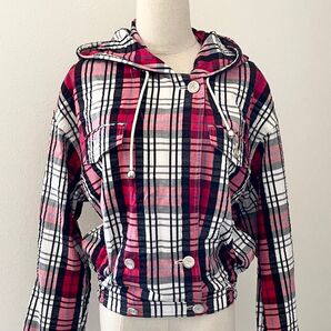 ELLE エル チェック柄 パーカー