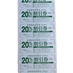 特別割引券 20%割引 6枚セット