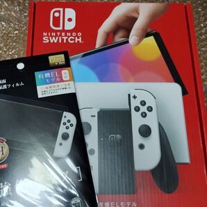 新品未開封 Nintendo Switch 有機ELモデル 本体 ホワイト ガラスフィルム