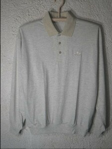 n5885 редкость прекрасный товар adidas DESCENTE Adidas Descente Vintage vintage тонкий рубашка-поло с длинным рукавом Golf sport 