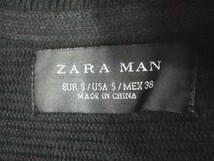 ｎ4855　ZARA　MAN　ザラ　マン　コットン　ナイロン　混紡　ジップアップ　ニット　デザイン　セーター　人気　_画像3