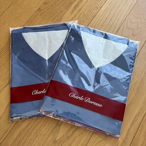 2枚 新品未使用ミセスM シャルレ長袖エレガンスカットソー長袖 ブルー系 Vネックcharle 袋入り 薄手長袖服 高級高品質