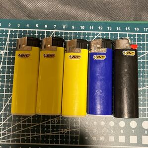 BIC ライター 5個セット 黄色3個 青1個 黒1個
