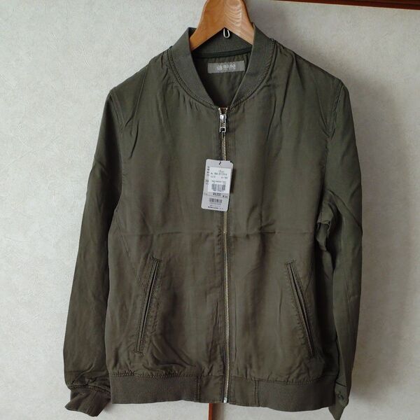 nano universe テンセルZIPリブブルゾン カーキ