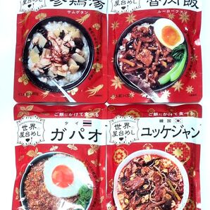 世界の屋台めし 参鶏湯 魯肉飯 ガパオ ユッケジャン 4種セット レトルト 屋台 台湾 韓国 タイ ルーローファン サムゲタン