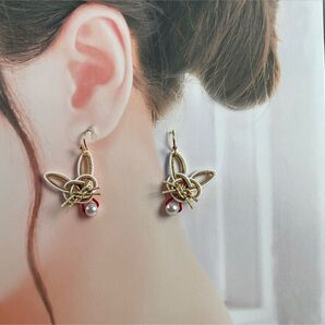 煌×芝翫茶金 水引 ピアス 揺れる 猫 和風 リラックス鬚 18K 316L サージカルステンレス お正月 和洋折衷コーデ 浴衣