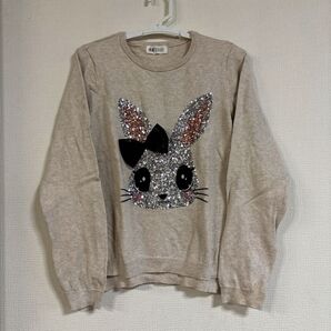 予約)H&M セーター 長袖 ニット 140 秋冬 薄手 トップス パープルパンツセット