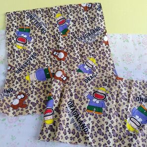 カールのおじさん ヒョウ柄 ハギレ 布 生地 レトロ ヴィンテージ