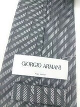 ◇ ●美品● GIORGIO ARMANI ジョルジオアルマーニ 総柄 シルク100% ネクタイ グレー ブラック # 1000000797800_画像2