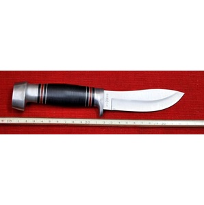 No.RH-50 REMINGTON Hunting Knife.レザーワッシャーハンドル・全長:22.5cm 革ケース付・Madse in Italyの画像4