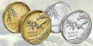 End of World War II 75th Anniversary 24-Karat Gold Coin Silver Medal set コイン アンティークコイン 限定 メダル 記念硬貨