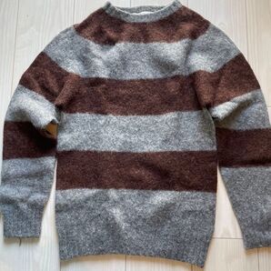 ボーダーニット セーター グレー ブラウン トゥモローランド
