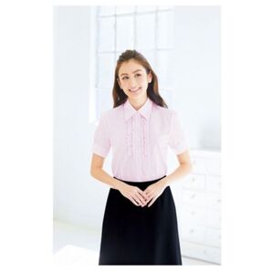 11号 事務服 ブラウス RB4529 Rizal オーバーブラウス 半袖ブラウス 制服 ユニフォーム パープルピンク