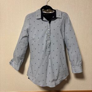ZARA BASIC ザラベーシック ストライプイカリ柄シャツ M