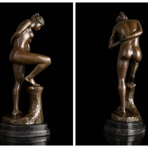【永楽 】超人気ブロンズ像 裸の少女名品 インテリア 彫刻 銅像Marx.Kringe の画像3