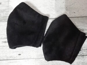 ハンドメイド 大人 フェイクファー(黒)2枚セット