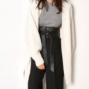 SLY ラム ウール ブレンド ローゲージ カーディガンオフホワイト スライ