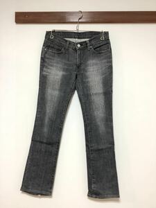 N-673 Levi's リーバイス レディース カラージーンズ ブラックデニム W30 日本製 ユーズド加工 W566-29