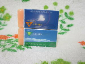 レア　廃盤当時物　新品　レトロ　消しゴム　かおりじけし3　体によい香り　２種セット　検）かおりちゃん 