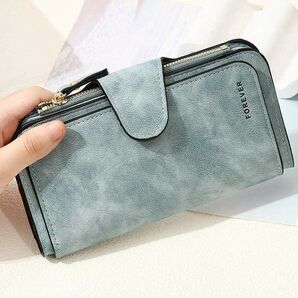 ファッション レディース 三つ折り スナップロング財布 大容量 カードホルダー 長財布 レディース popグリーン258863