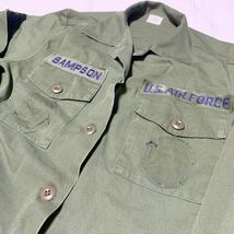 86年製造　米軍放出品　実物　アメリカ空軍　USAF OD迷彩 ミリタリージャケット 10XL 中古　上着　BDU_画像2