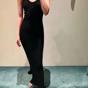 ノースリーブワンピース ロングワンピース タイトワンピース ブラック