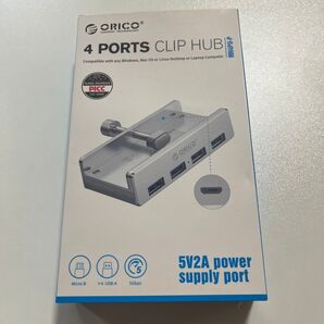 中古 ORICO 4ポートCLIP HUB 5V2A USB3 机に取り付け便利