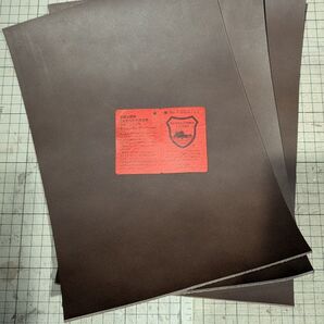 栃木レザー ピットヌメ革 極厚 A4 ブラウン 3枚セット